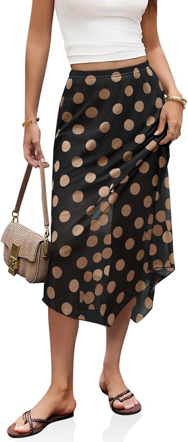 Polka Dot Midi Skirt