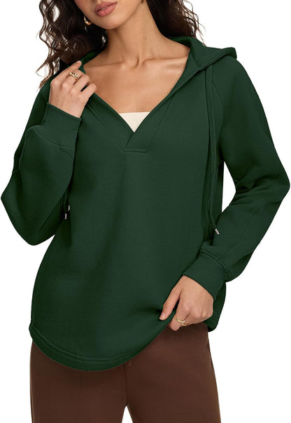 Oversized V Neck Hoodie