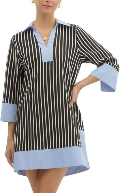 Striped Shirt Dress