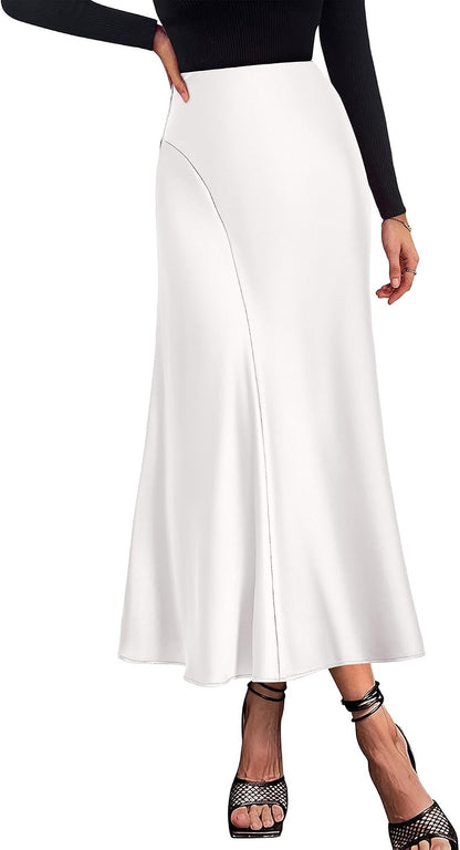 Satin A-Line Maxi Skirt