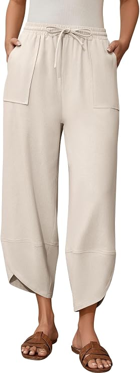 Cotton Linen Barrel Pants