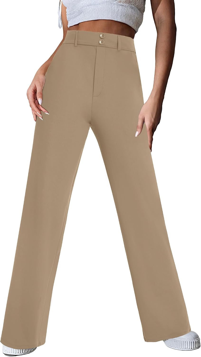 Stretchy Wide Leg Pants