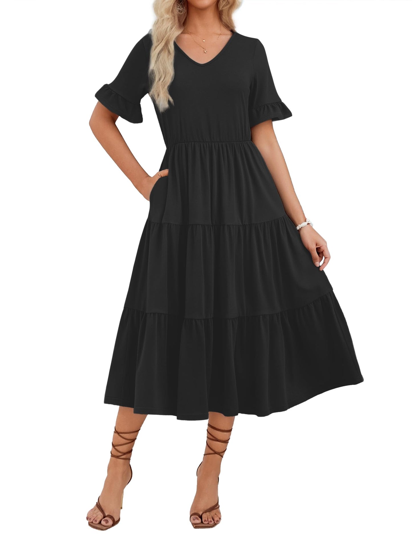 Ruffle Sleeve Dress