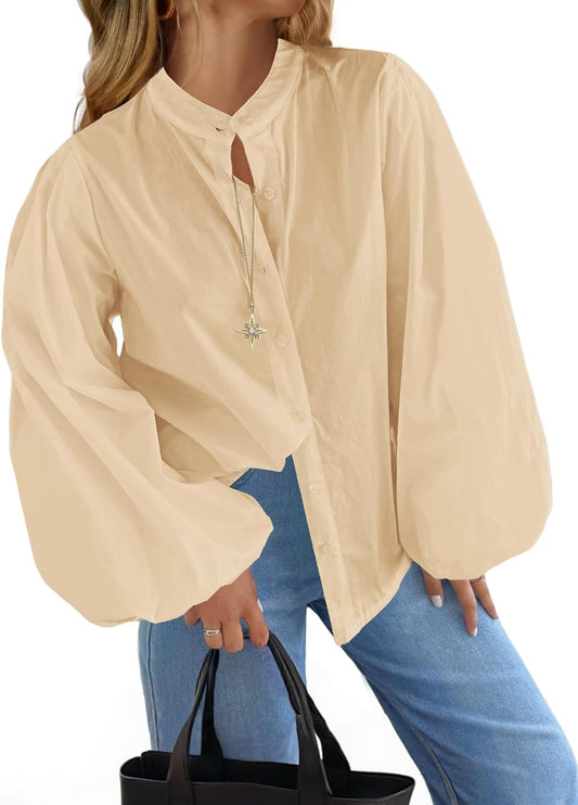 Puff Sleeve Cotton Shirt
