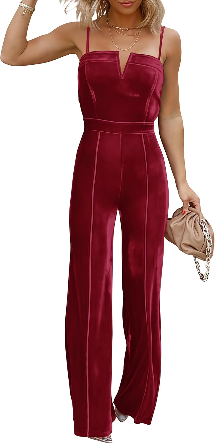Sleeveless Velvet Jumpsuit