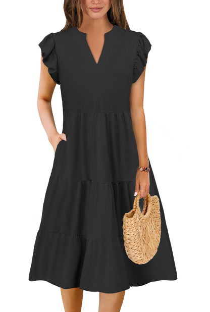Ruffle Sleeve Dress