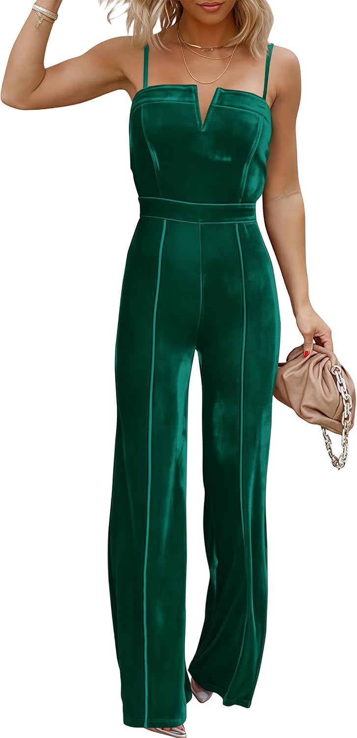 Sleeveless Velvet Jumpsuit
