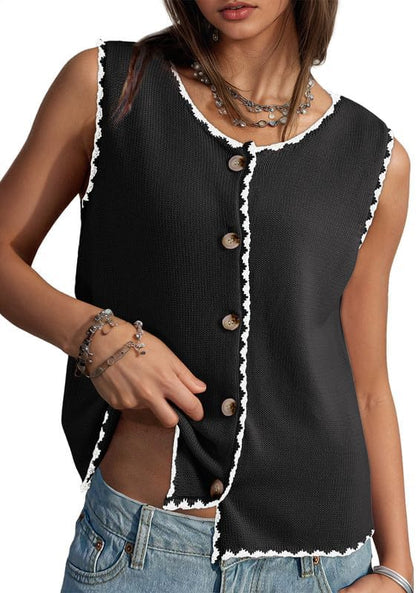 Button Up Sweater Vest