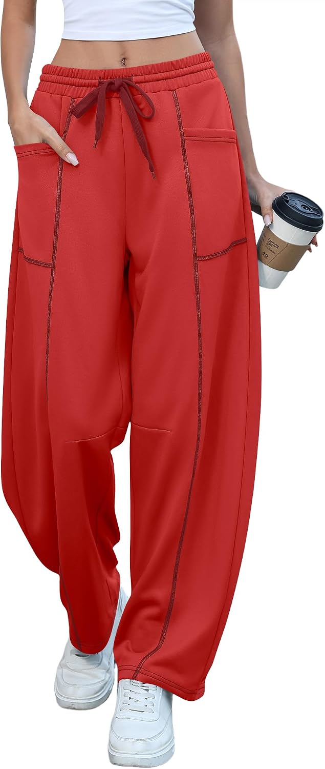 Contrast Barrel Pants