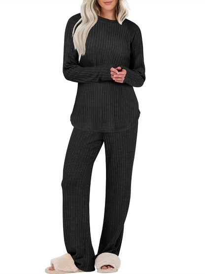 ANRABESS Ribbed Pajama Set
