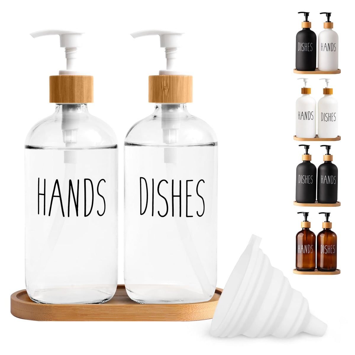 Glass Soap Dispenser Set