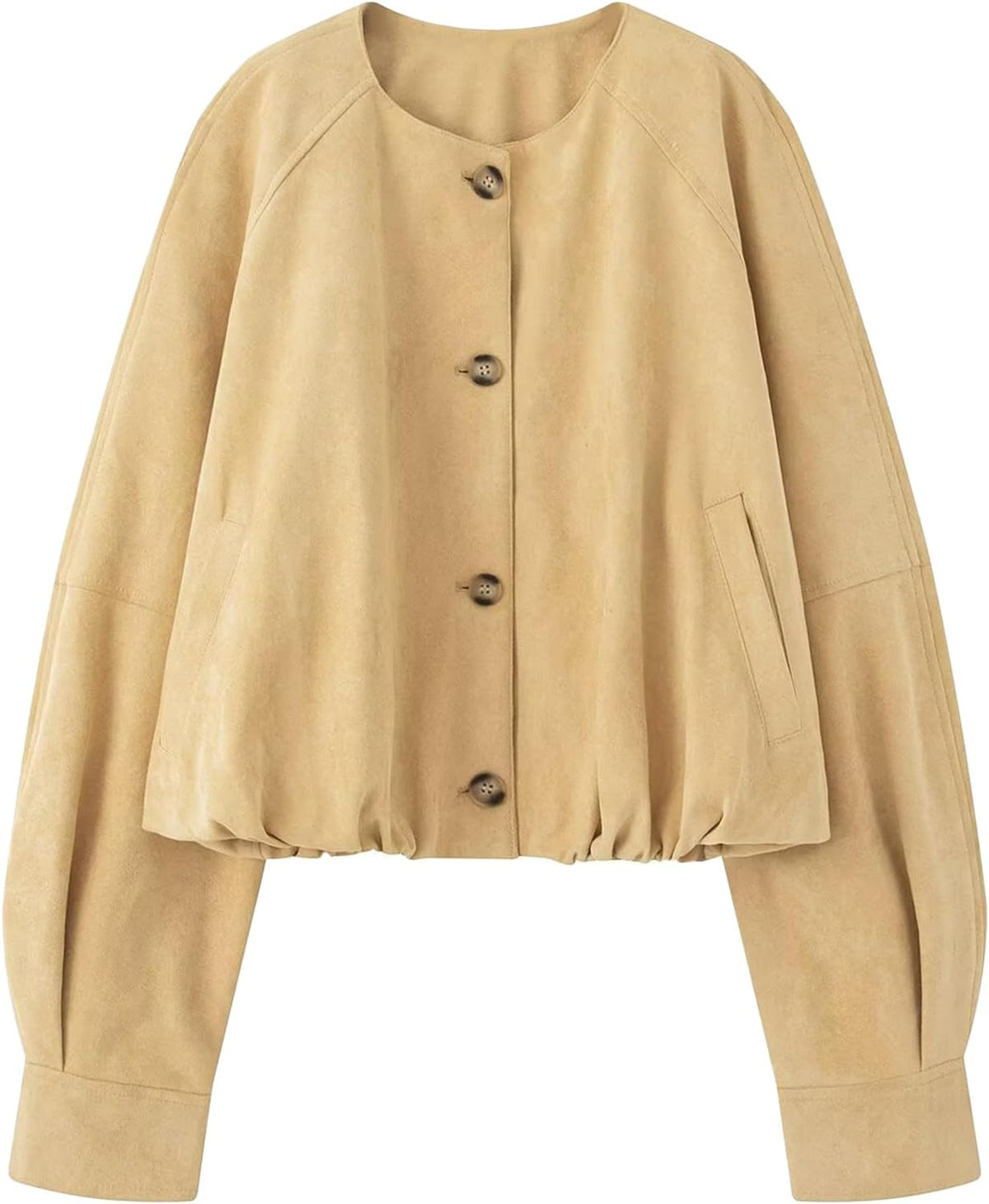 Faux Suede Bomber Jacket