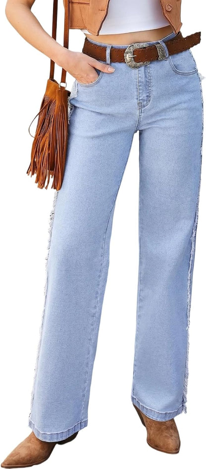 Patchwork Wide Leg Jeans