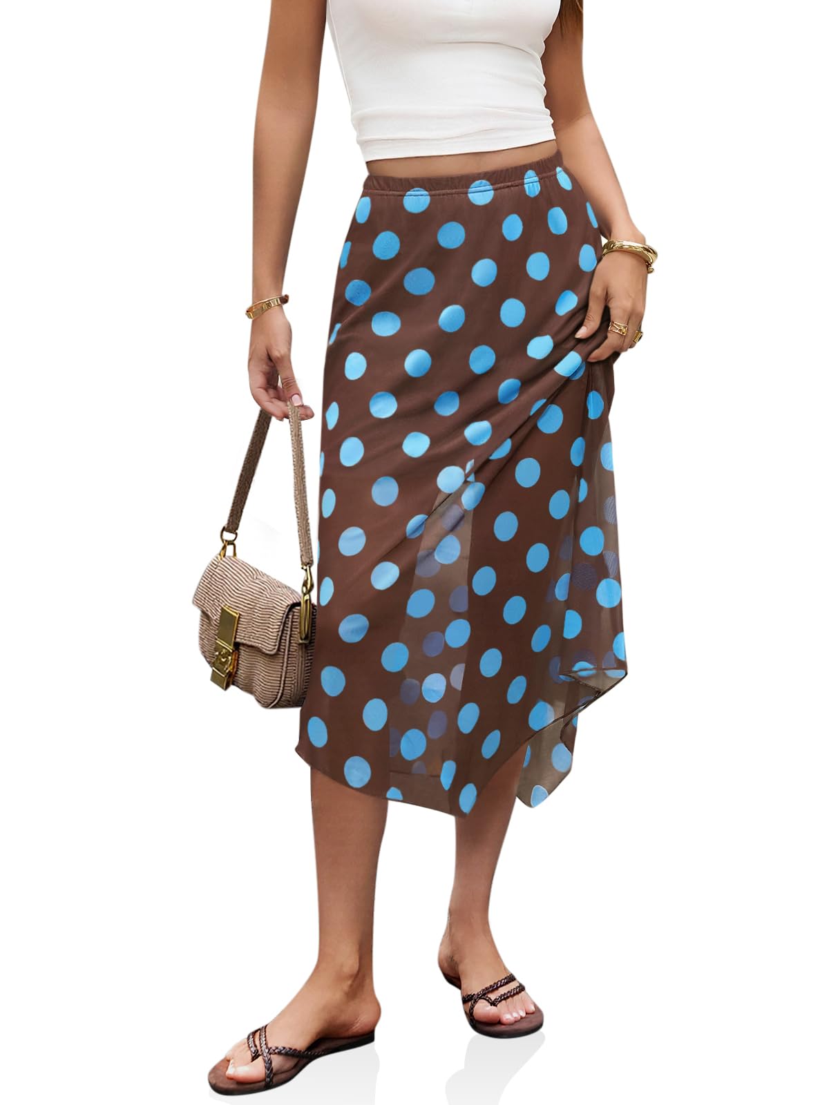 Polka Dot Midi Skirt
