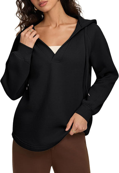 Oversized V Neck Hoodie