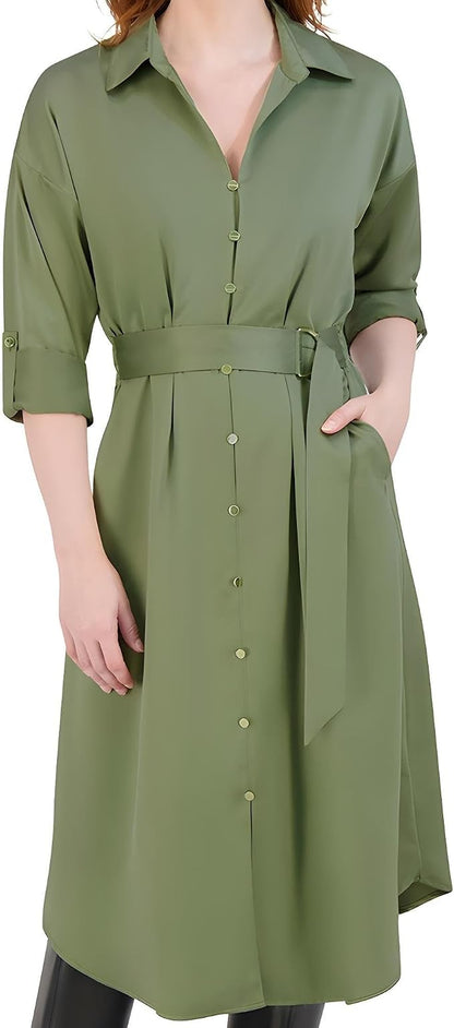 French Connection Satin Shirt Dress