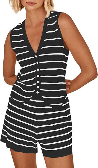 Striped Shorts Set