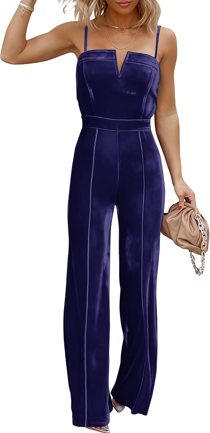 Sleeveless Velvet Jumpsuit