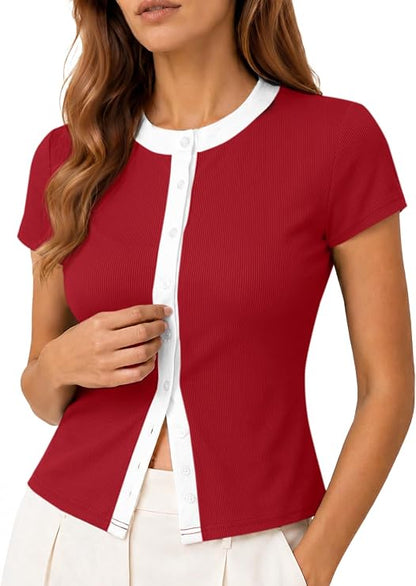 Color Block Ribbed Shirt