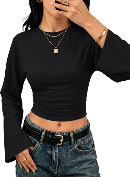 Bell Sleeve Crop Top