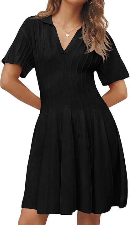 Pleated Sweater Dress