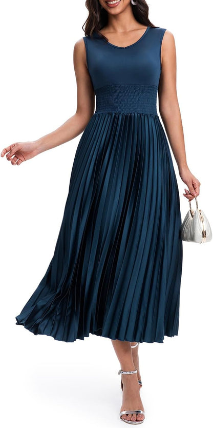 Pleated Midi Dress