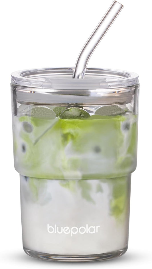 Iced Coffee Glass Tumbler