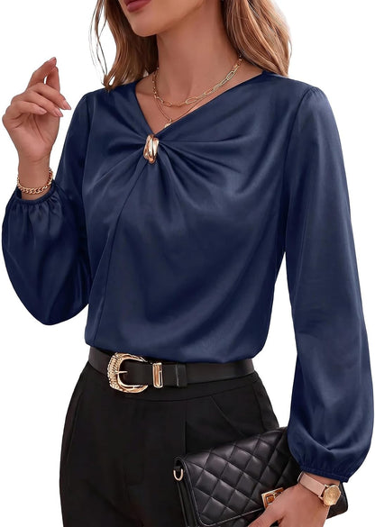 Satin V-Neck Top