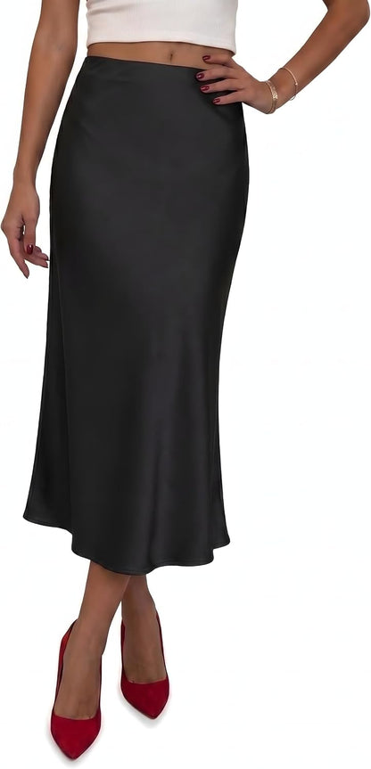 Satin Midi Skirt