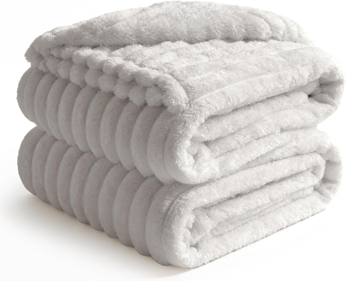 Ribbed Fleece Throw Blanket