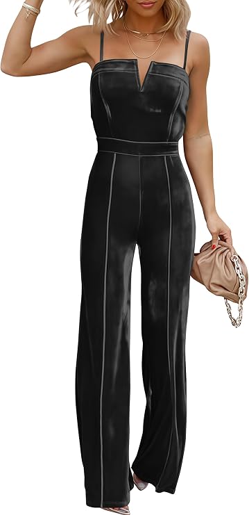 Sleeveless Velvet Jumpsuit