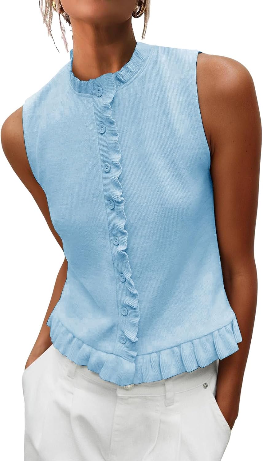Sleeveless Button Vest