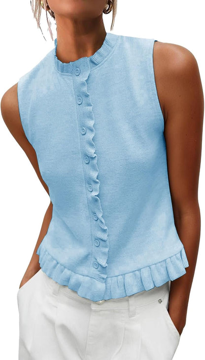 Sleeveless Button Vest