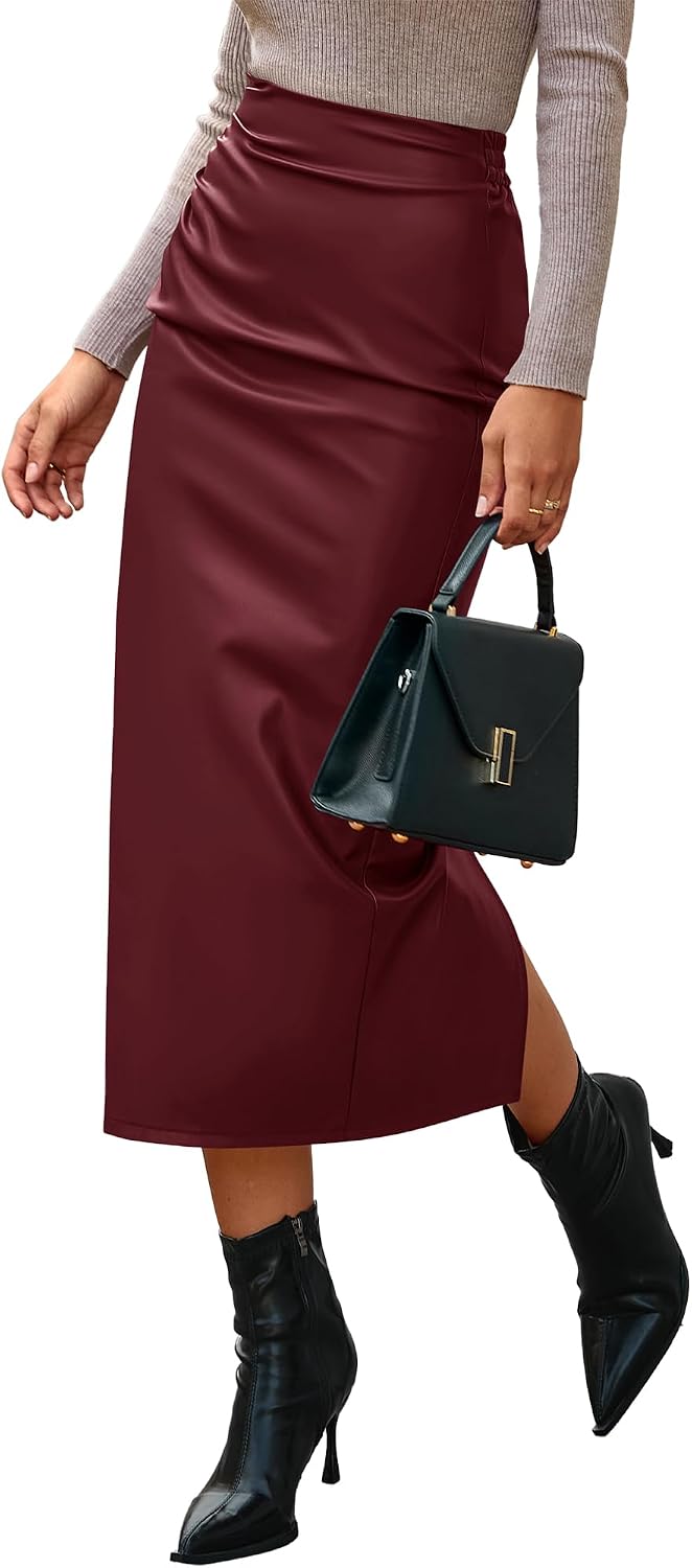 Faux Leather Pencil Skirt