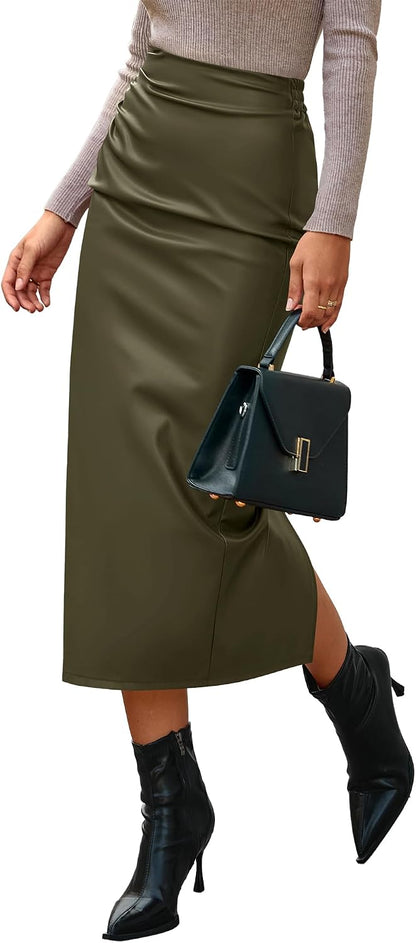 Faux Leather Pencil Skirt