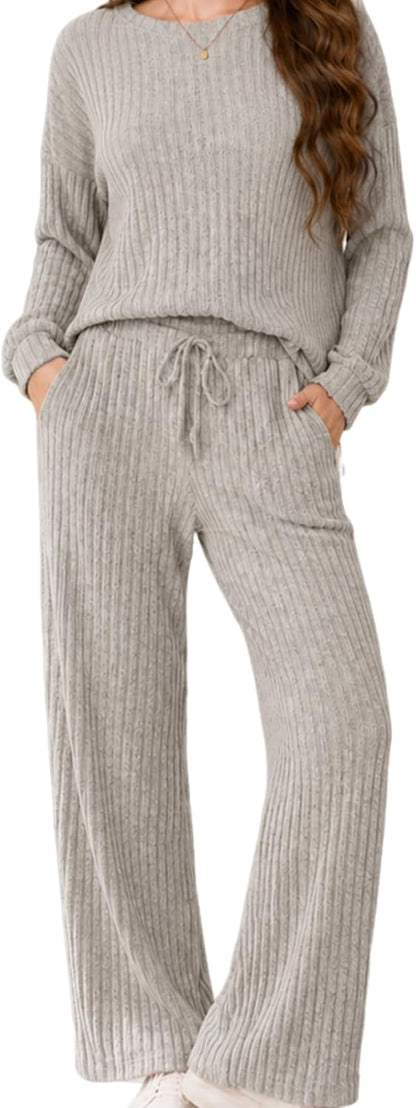 Ribbed Knit Pajama Set