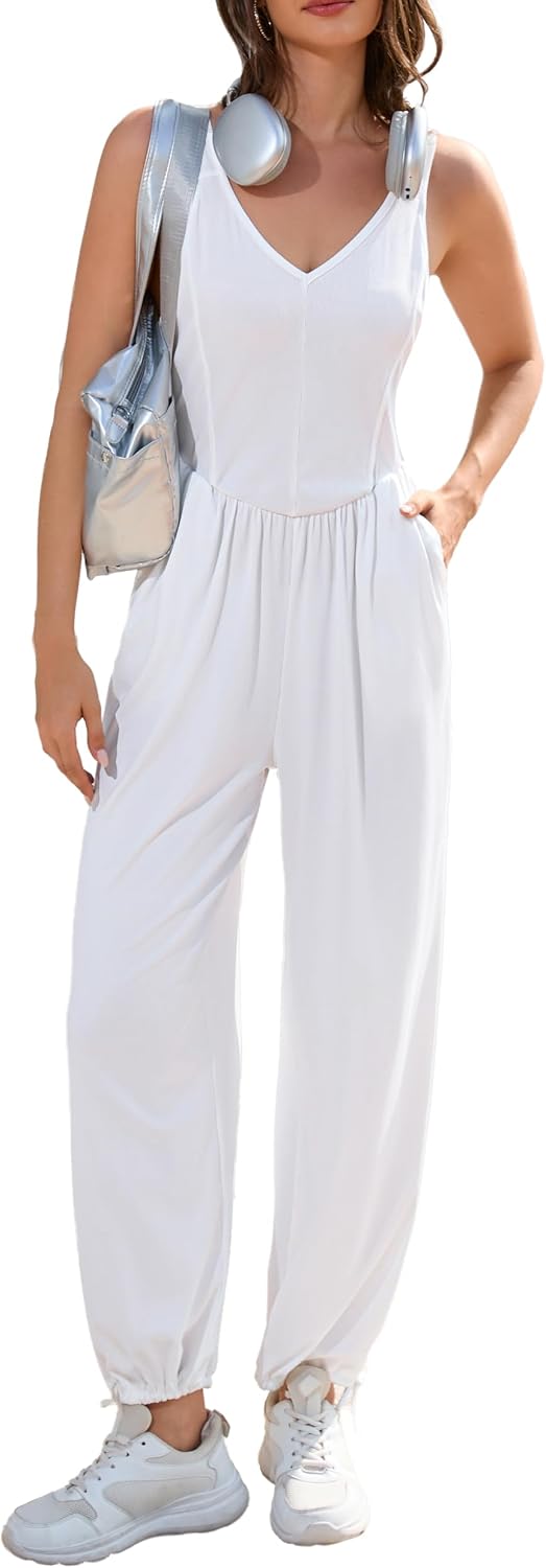 Casual V-Neck Jumpsuit