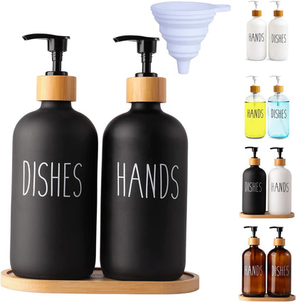 Glass Soap Dispenser Set