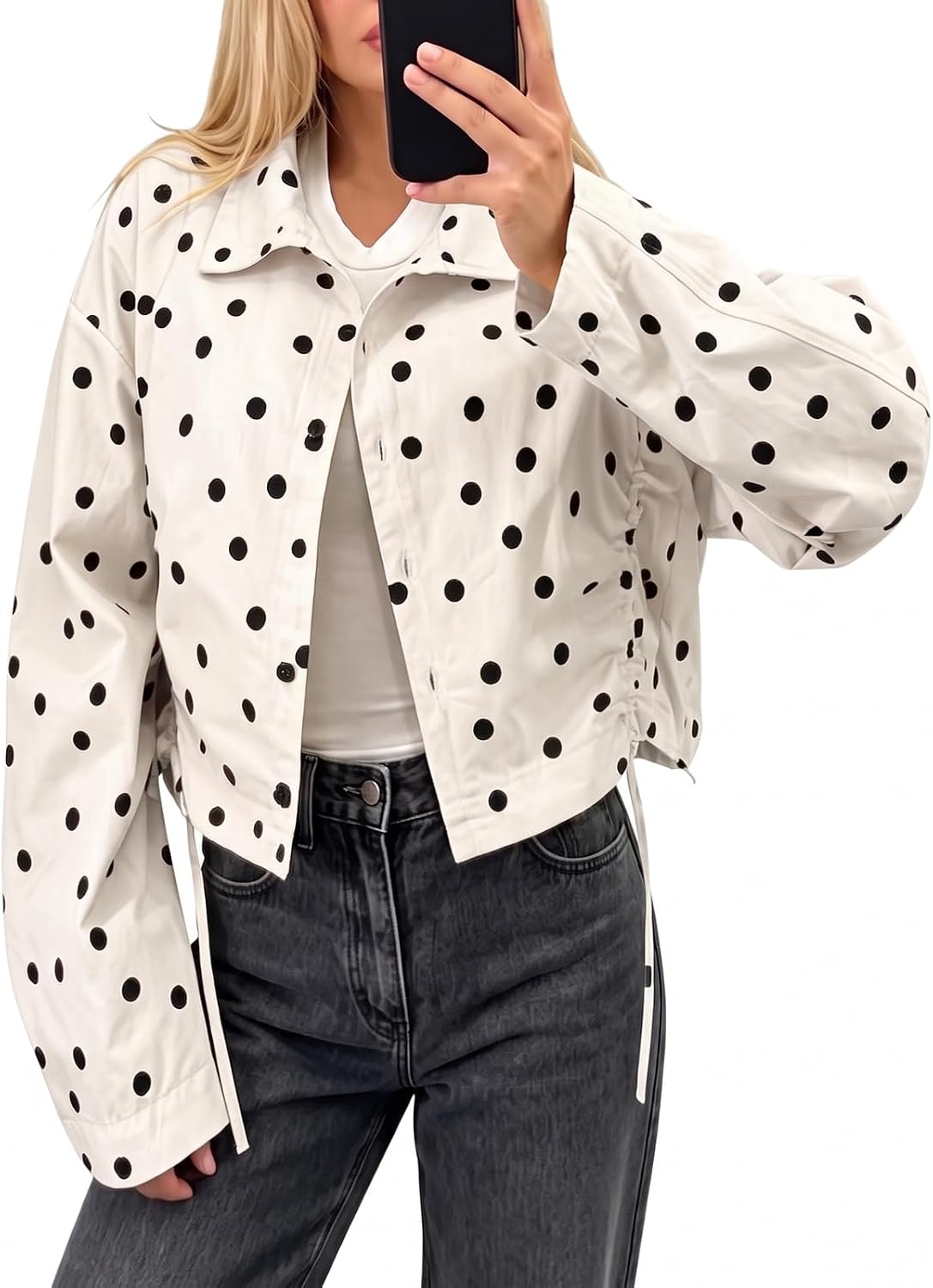 Polka Dot Crop Jacket