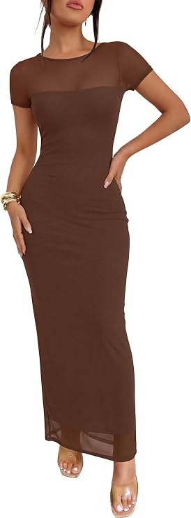 Floral Mesh Maxi Dress