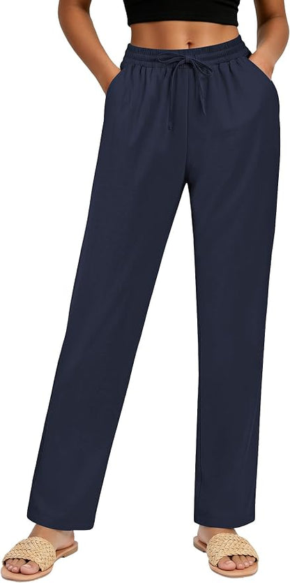 Cotton and Linen Blend Pants