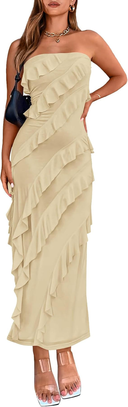 Midi Ruched Bodycon Dress