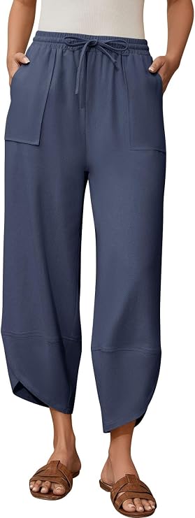 Cotton Linen Barrel Pants