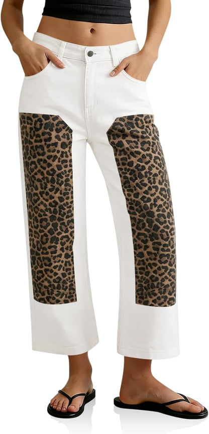 Patchwork Cropped Jeans