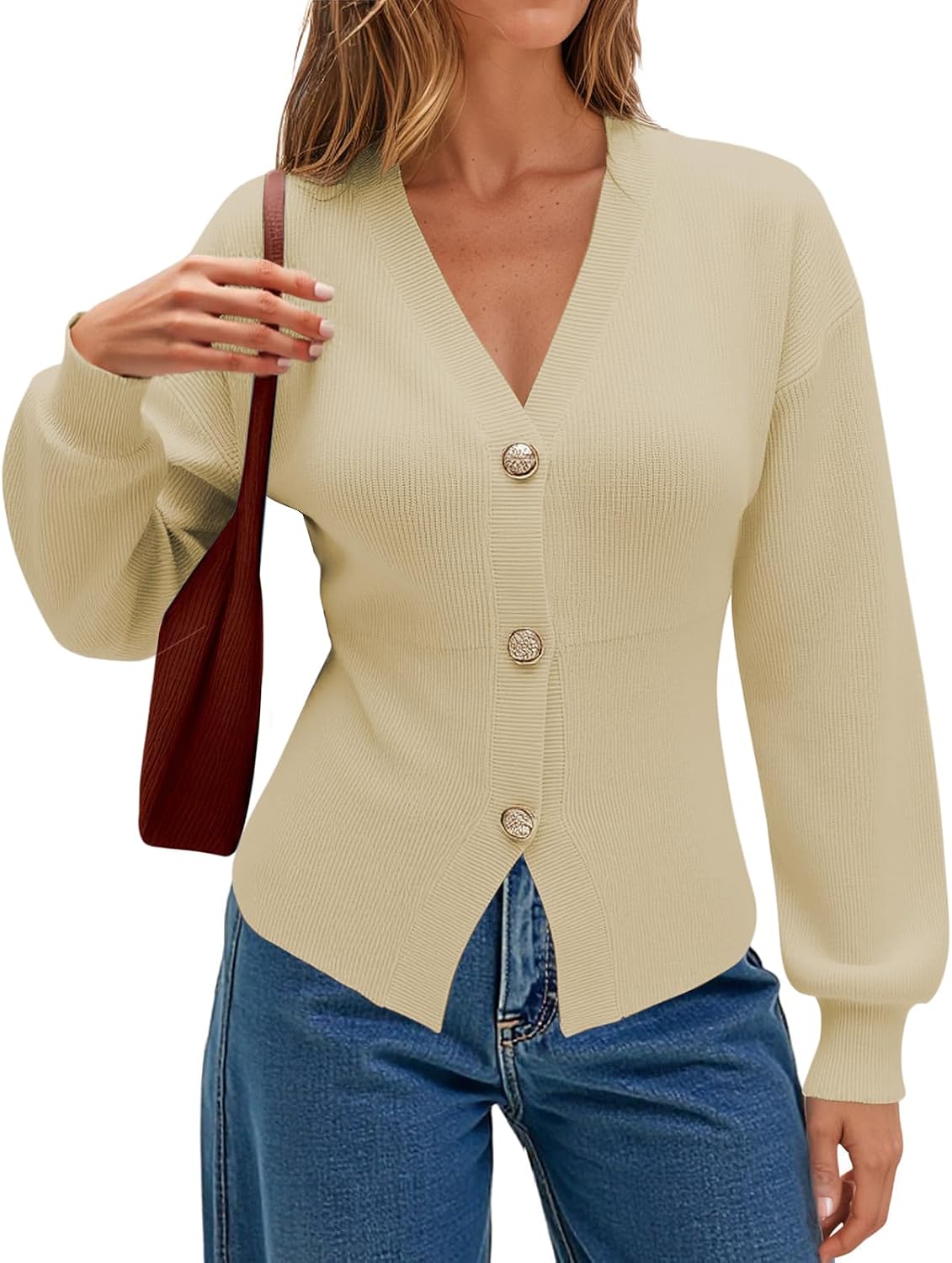 Cropped Button Cardigan