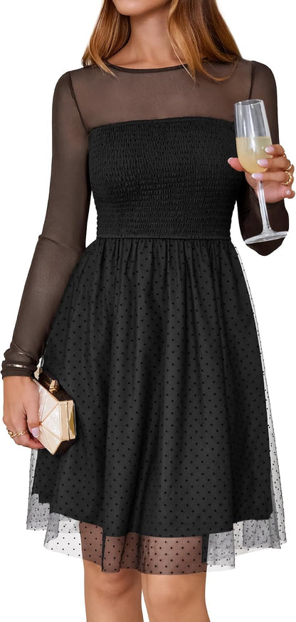 Sheer Mesh Mini Dress