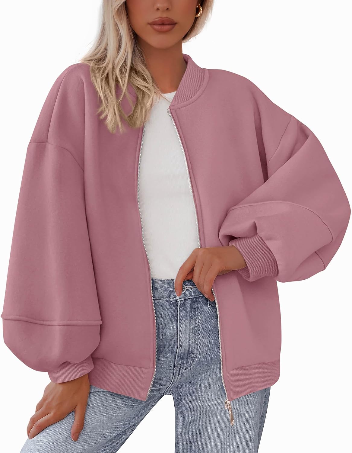 Oversized Zip Bomber Sweatshirt