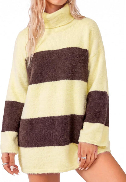Oversized Striped Sweater Dress