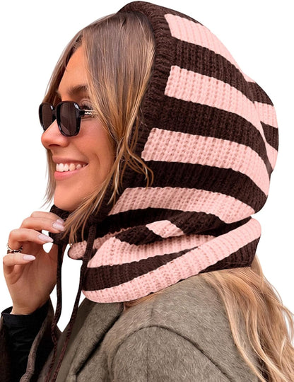 Striped Balaclava Beanie