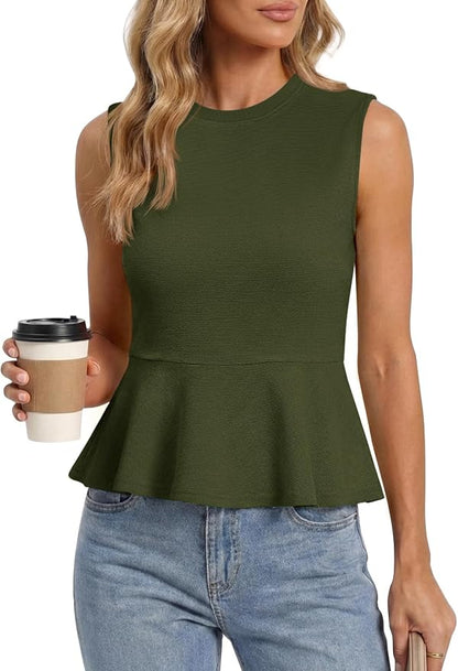 Sleeveless Ribbed Blouse